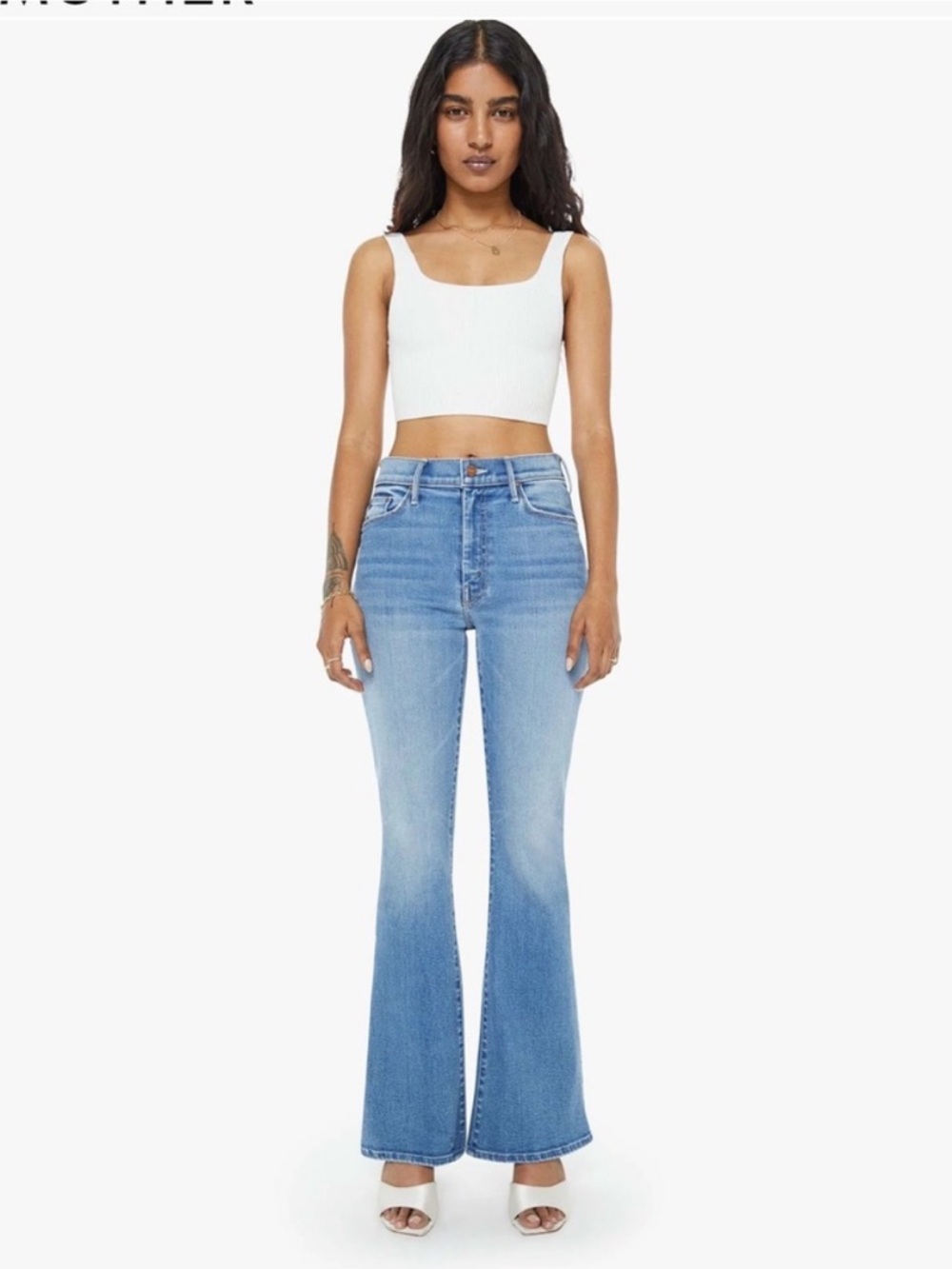 Mother The Weekender Layover Flare Bootcut Jeans In Layover Wash Size 30